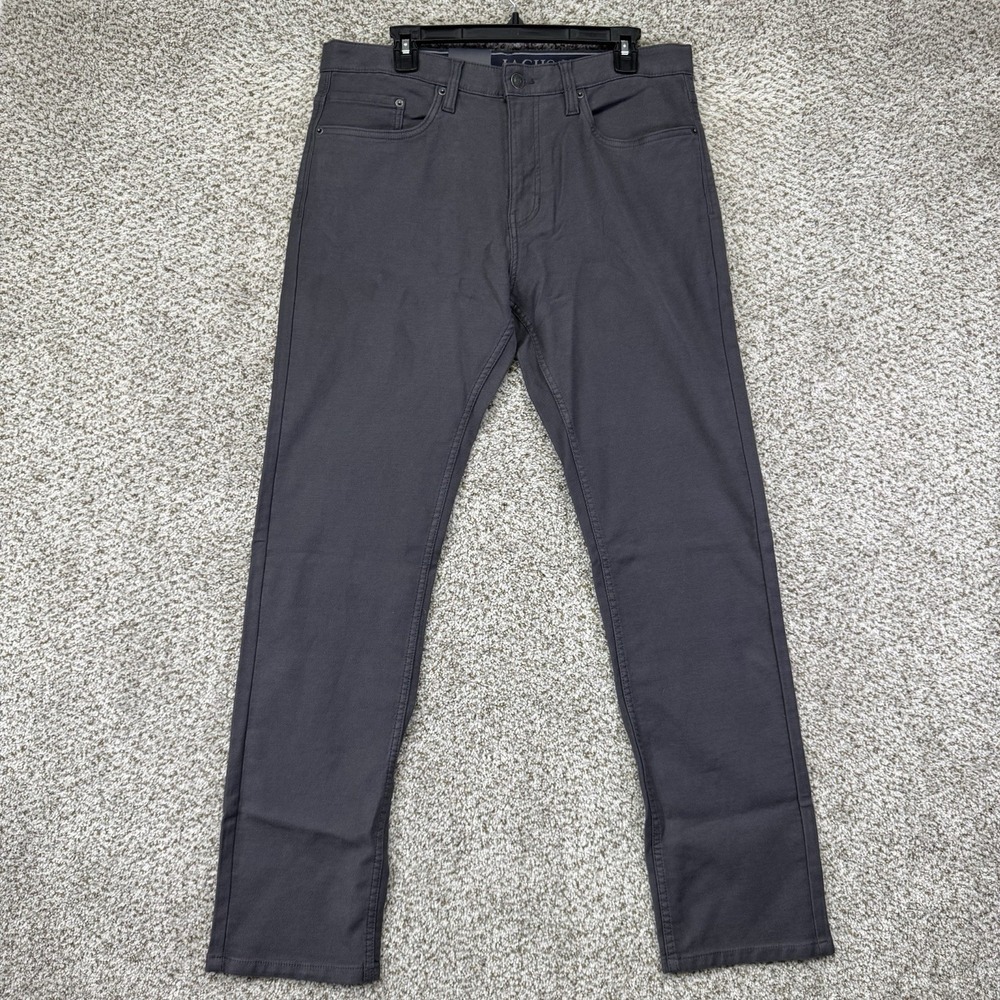 NEW JACHS New York Straight Fit 5-Pocket Pants Men's 34x32 Gray Flex Waistband
